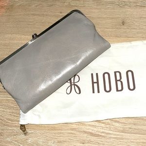 GREY HOBO WALLET (100% genuine leather)